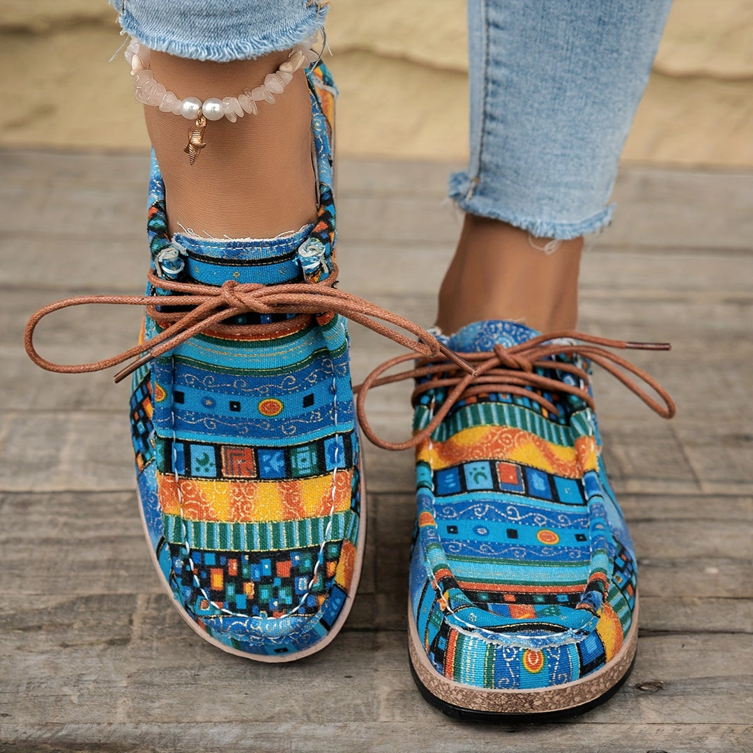 Damen Vintage Schnür-Schuhe