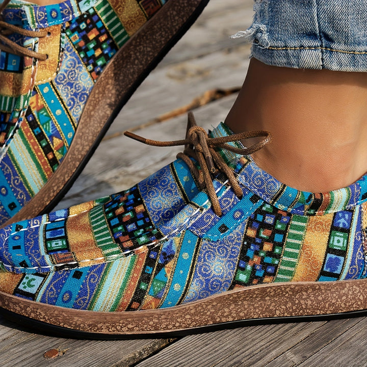 Damen Vintage Boho SchnürSchuhe