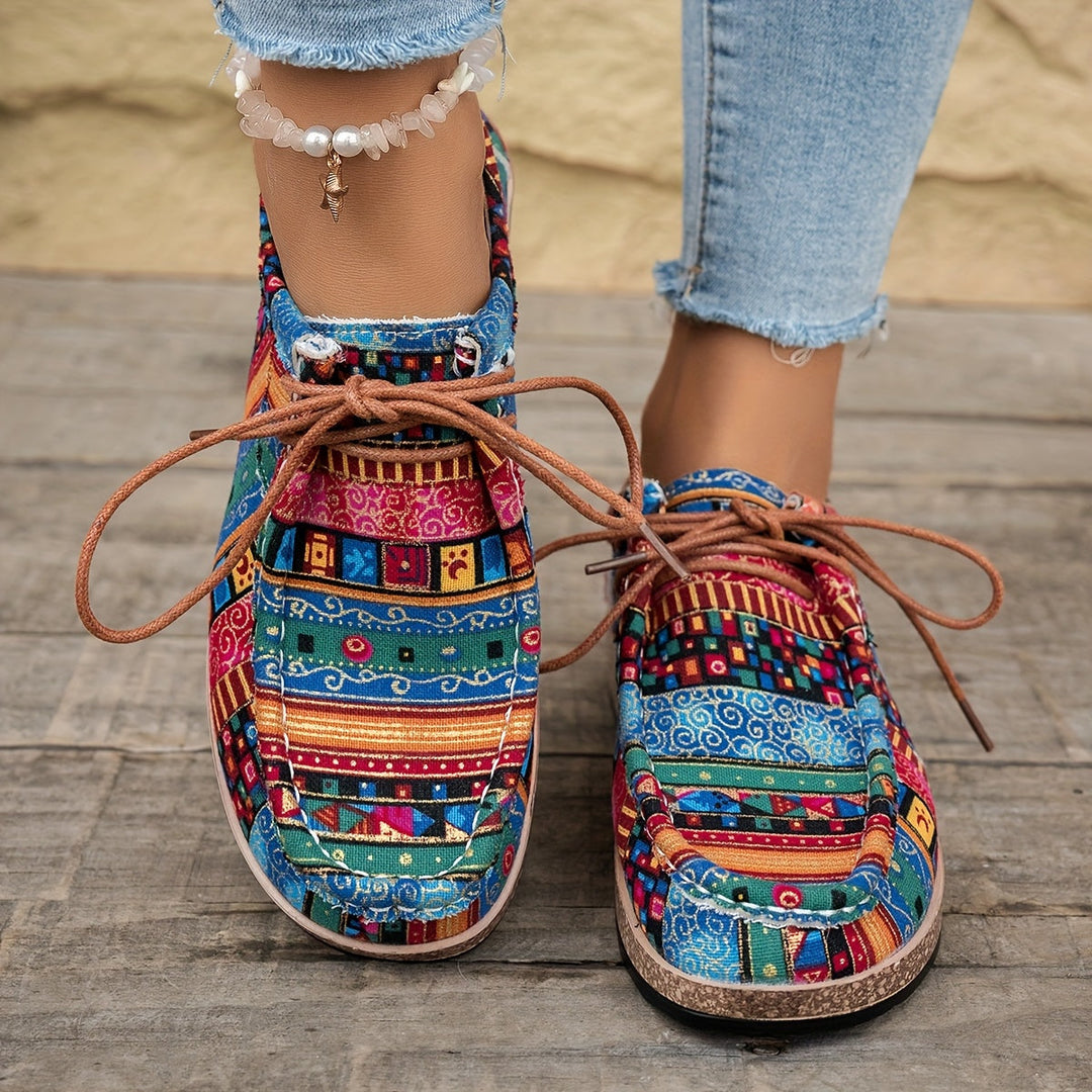 Damen Vintage Schnür-Schuhe