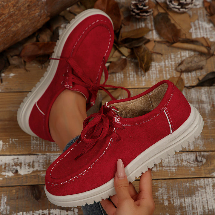 Damen Vintage Schnür-Mokassinschuhe