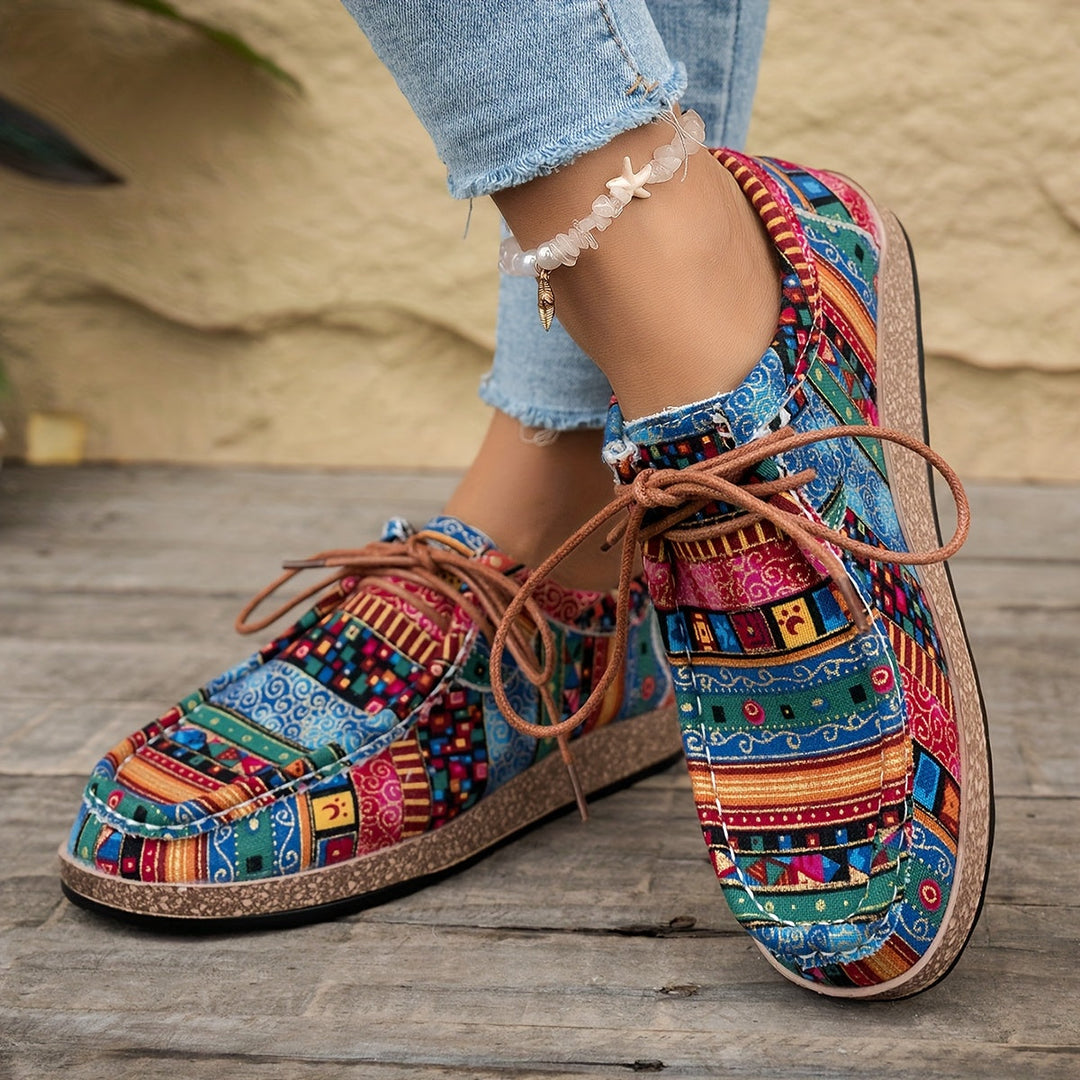Damen Vintage Schnür-Schuhe