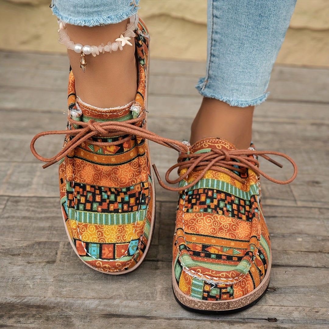 Damen Vintage Schnür-Schuhe