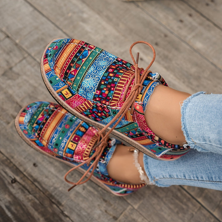 Damen Vintage Schnür-Schuhe