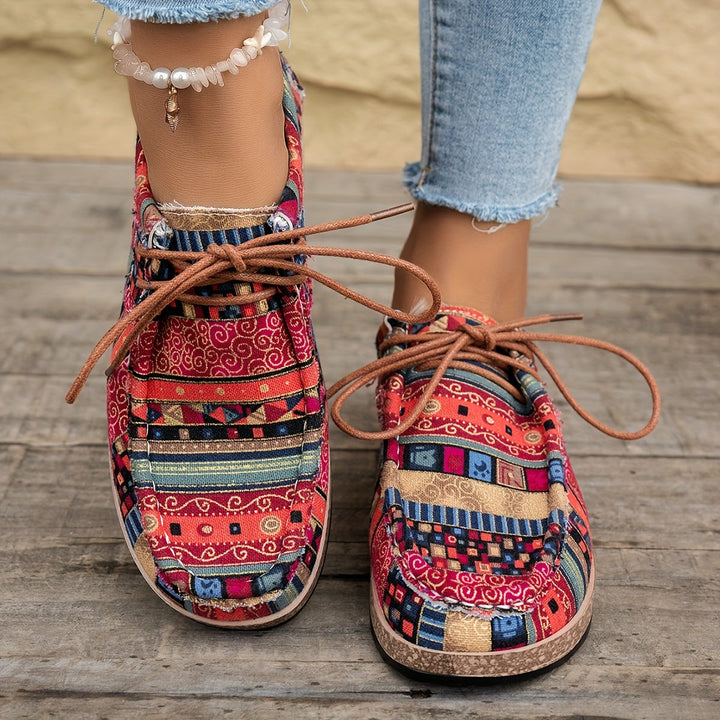 Damen Vintage Schnür-Schuhe