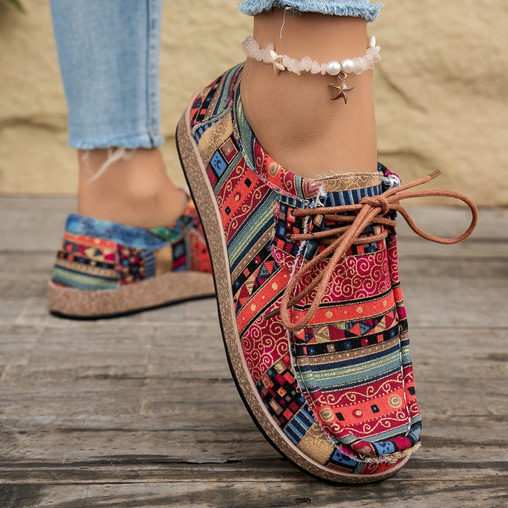 Damen Vintage Schnür-Schuhe