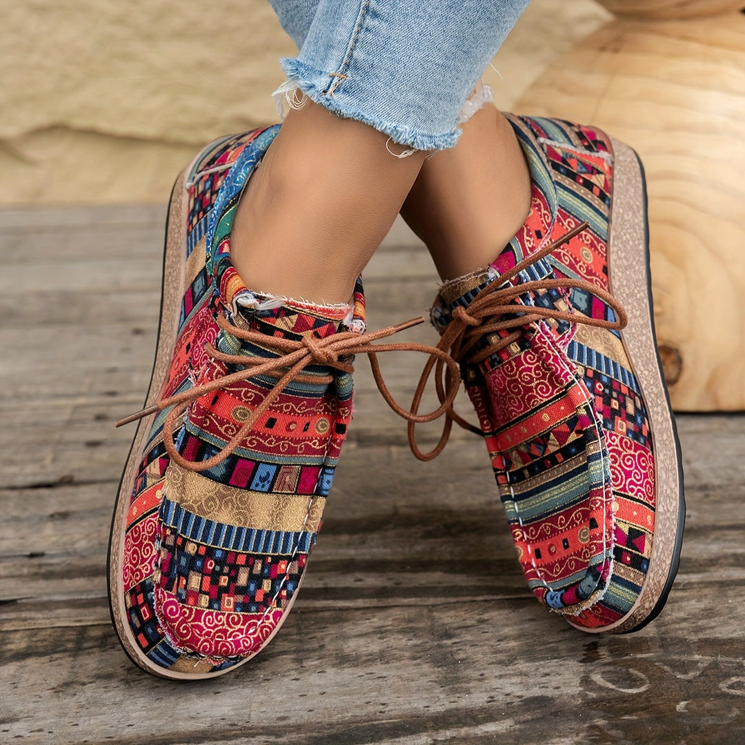 Damen Vintage Schnür-Schuhe