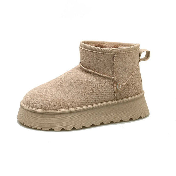 Damen Klassische Plattformstiefel mit Dicke Sohle