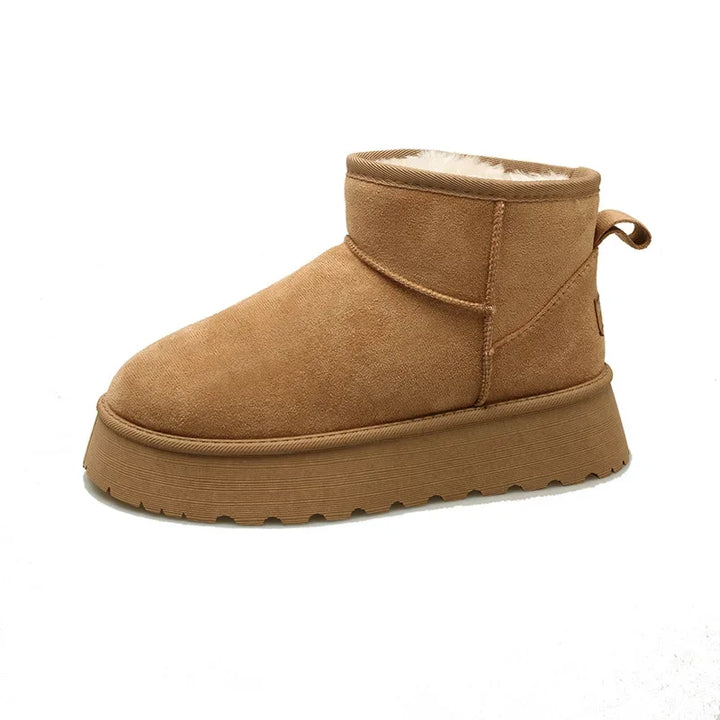Damen Klassische Plattformstiefel mit Dicke Sohle