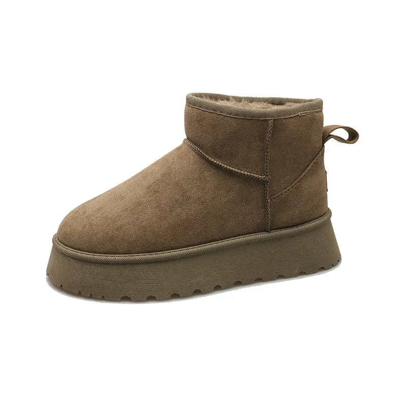 Damen Klassische Plattformstiefel mit Dicke Sohle