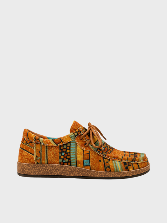 Damen Vintage Schnür-Schuhe