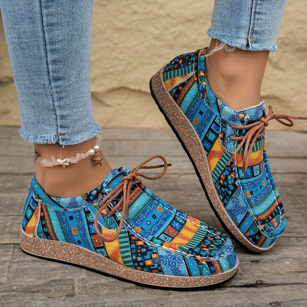 Damen Vintage Schnür-Schuhe