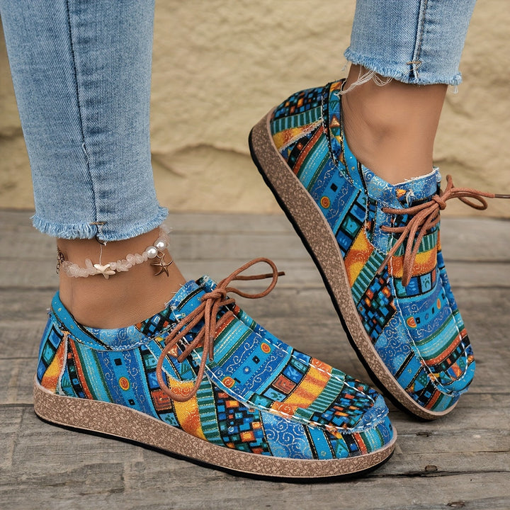 Damen Vintage Schnür-Schuhe