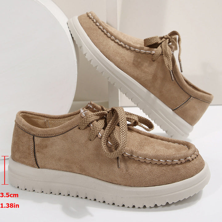 Damen Vintage Schnür-Mokassinschuhe