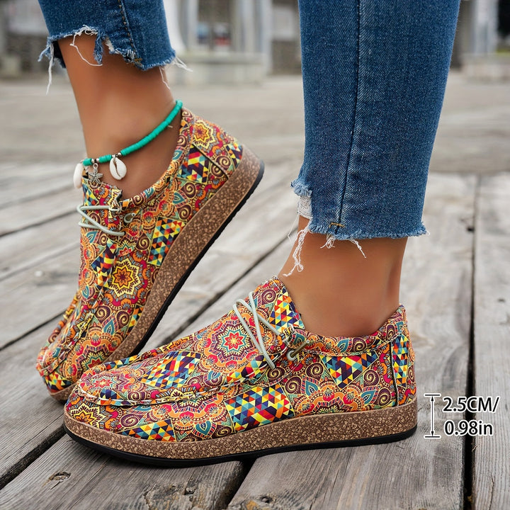 Damen-Schuhe im Vintage-Stil mit farbenfrohem Paisley-Muster